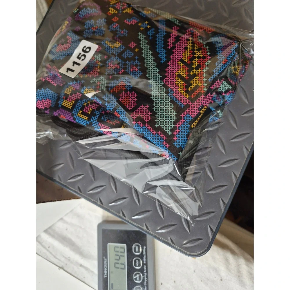 Nike Drawstring Cinch Bag Multi-Color Paisley Floral Print Gym Sackpack Black